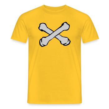 Crossing Bones Silhouette - Men's T-Shirt - yellow - Front - AI Model Male 178 dark (178cm)