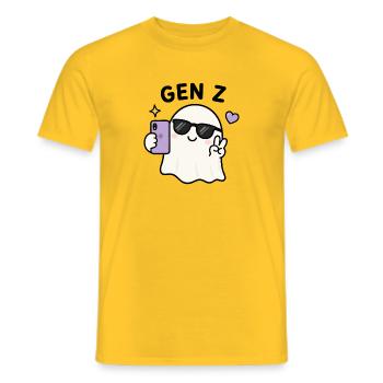 Selfie de fantôme de la génération Z Kawaii Lunettes de soleil cool - T-shirt homme - jaune - Devant - AI Model Male 178 dark (178cm)