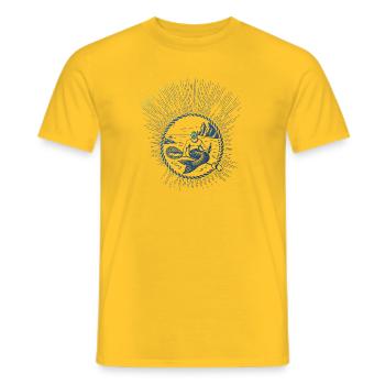 Neonmeer-Mermaid im Seilkreis am Meer - Männer T-Shirt - Gelb - Vorne - AI Model Male 178 dark (178cm)