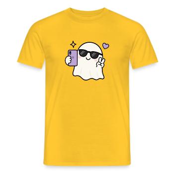 Gen Z Kawaii Geister-Selfie Coole Sonnenbrille Gruselig C - Männer T-Shirt - Gelb - Vorne - AI Model Male 178 dark (178cm)