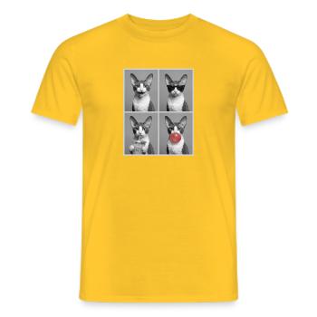 Cats Cornish Rex Cat - Men's T-Shirt - yellow - Front - AI Model Male 178 dark (178cm)