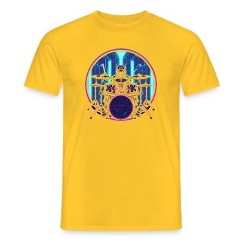 Batteur Steampunk - T-shirt homme - jaune - Devant - AI Model Male 178 dark (178cm)
