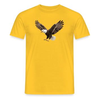Powerful eagle in flight bird - Men's T-Shirt - yellow - Front - AI Model Male 178 dark (178cm)
