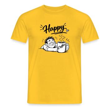 Coffee makes you happy - Men's T-Shirt - yellow - Front - AI Model Male 178 dark (178cm)