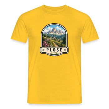 Plose Dolomites Italy Vintage Tour - Men's T-Shirt - yellow - Front - AI Model Male 178 dark (178cm)