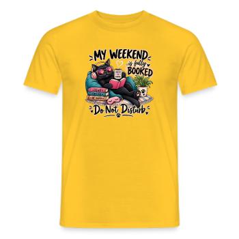 My Weekend Is Fully Booked - Men's T-Shirt - yellow - Front - AI Model Male 178 dark (178cm)