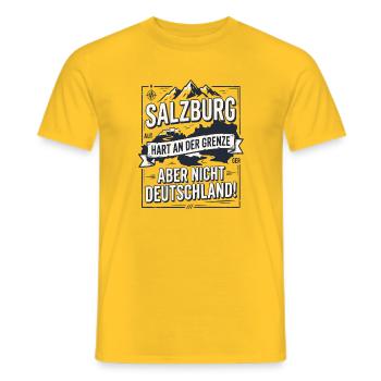 Salzburg Hart an der Grenze nicht Deutschland - Männer T-Shirt - Gelb - Vorne - AI Model Male 178 dark (178cm)