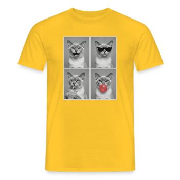 Chats Chat birman européen - T-shirt homme - jaune - Devant - AI Model Male 178 dark (178cm)