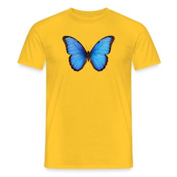 Style réaliste Blue Morpho Butterfly - T-shirt homme - jaune - Devant - AI Model Male 178 dark (178cm)