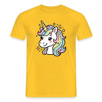 Licorne Pastel Étoilée - T-shirt homme - jaune - Devant - AI Model Male 178 dark (178cm)