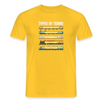 Zugarten Dampflok Güterzug Monorail Eisenbahn - Männer T-Shirt - Gelb - Vorne - AI Model Male 178 dark (178cm)