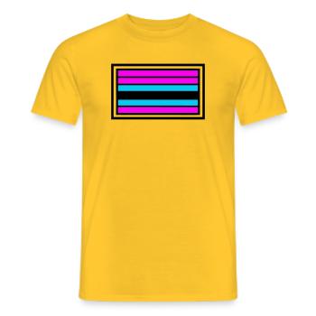 Pride Flag Stripe Logo - Men's T-Shirt - yellow - Front - AI Model Male 178 dark (178cm)