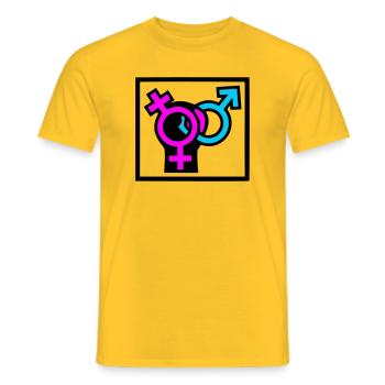 Gender Symbols Pride Icon - Men's T-Shirt - yellow - Front - AI Model Male 178 dark (178cm)