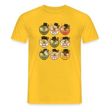 Kawaii Ramen | Japanese cuisine - Men's T-Shirt - yellow - Front - AI Model Male 178 dark (178cm)
