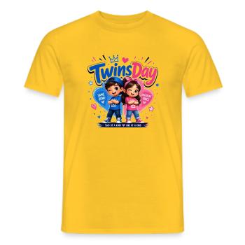 TwinsDay Gemini Vibes - T-shirt homme - jaune - Devant - AI Model Male 178 dark (178cm)