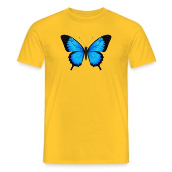 Ulysses Butterfly Papilio ulysses Realistic Style - Men's T-Shirt - yellow - Front - AI Model Male 178 dark (178cm)