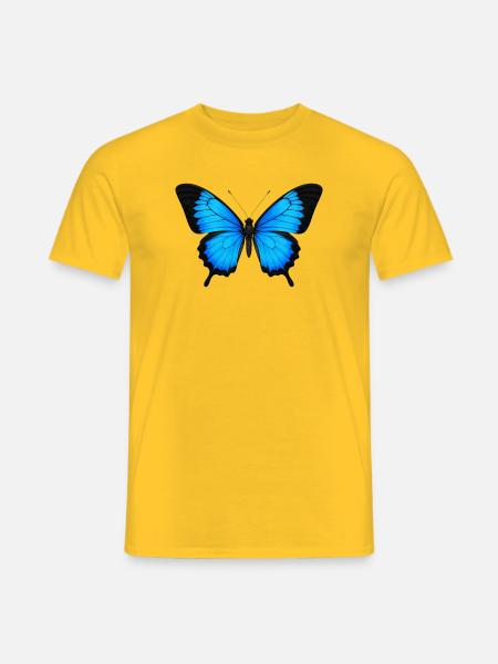 Ulysses Butterfly Papilio ulysses Realistischer Stil - Männer T-Shirt - Gelb