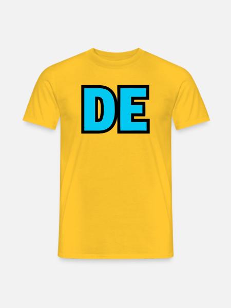 DE Initialen Block Logo - Männer T-Shirt - Gelb