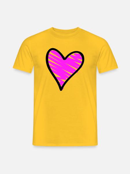 Herz - Männer T-Shirt - Gelb