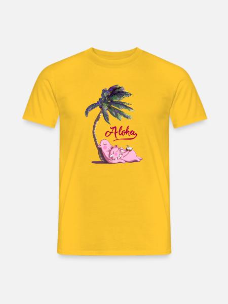 aloha Schweinchenpaar - Männer T-Shirt - Gelb