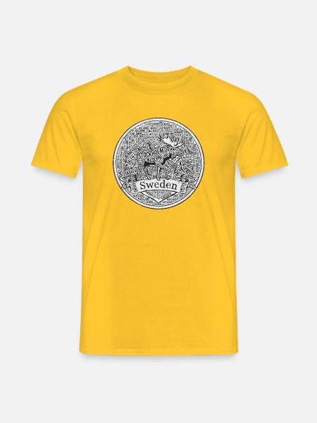 Schweden Moose Typografie - Männer T-Shirt - Gelb