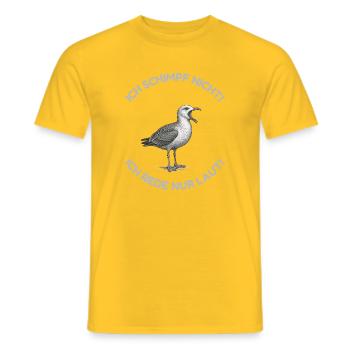 Ich schimpf nicht ich rede nur laut - Lustige Möwe - Männer T-Shirt - Gelb - Vorne - AI Model Male 178 dark (178cm)