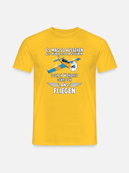 Hobbypiloten Geschenk Piloten - Männer T-Shirt - Gelb