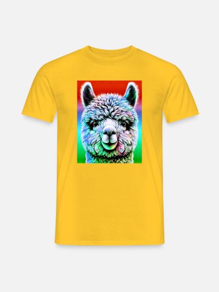 Alpaka - Männer T-Shirt - Gelb