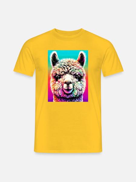 Alpaka - Männer T-Shirt - Gelb