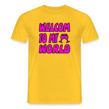 Wein - Männer T-Shirt - Gelb - Vorne - AI Model Male 178 dark (178cm)