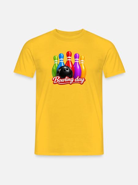 Farbenfroher Bowlingtag - Männer T-Shirt - Gelb