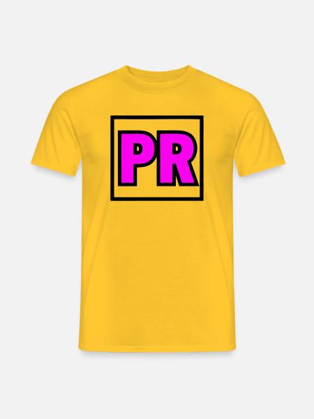 PR Initialen Rahmen Logo - Männer T-Shirt - Gelb