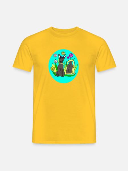 Kunst Hund Künstlerin Motiv - Männer T-Shirt - Gelb