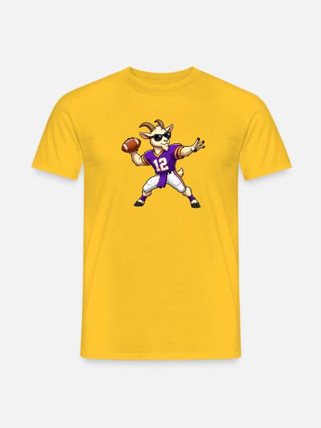 G.O.A.T. Quarterback Football Goat - Männer T-Shirt - Gelb