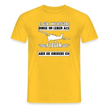 Flieger Spruch Hobbypiloten  - Männer T-Shirt - Gelb - Vorne - AI Model Male 178 dark (178cm)