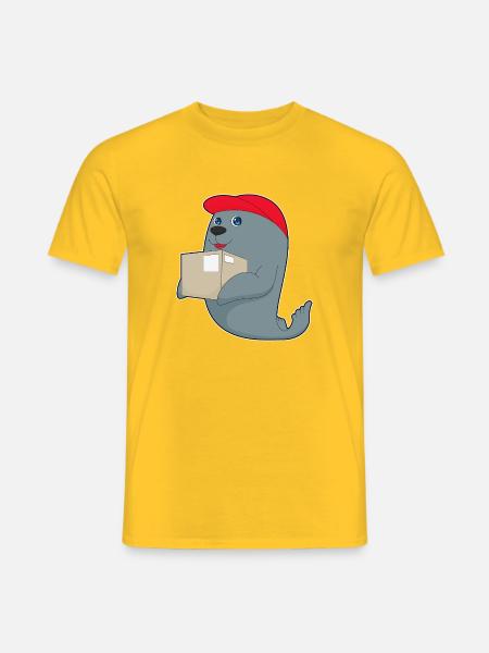 Seehund Karton - Männer T-Shirt - Gelb