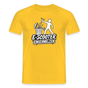 E-Scooter einschmelzen - Männer T-Shirt - Gelb - Vorne - AI Model Male 178 dark (178cm)