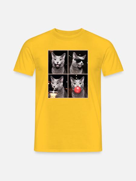 Katzen Russisch Blau Katze - Männer T-Shirt - Gelb