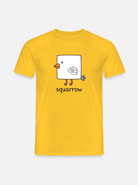 Quadratischer Vogel Squarow - Männer T-Shirt - Gelb