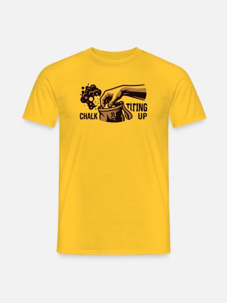 Chalkbag Hand Klettern Logo - Männer T-Shirt - Gelb