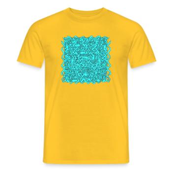Kaleidoskop Turquoise Muster - Männer T-Shirt - Gelb - Vorne - AI Model Male 178 dark (178cm)