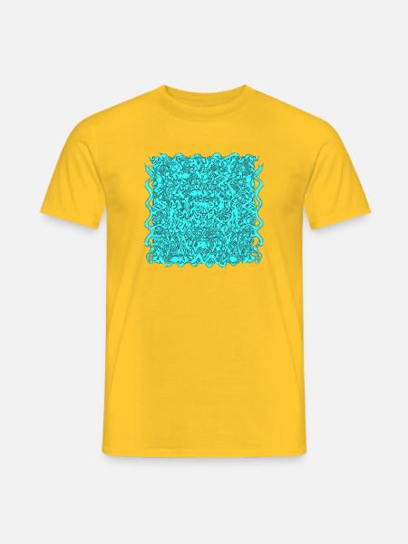 Kaleidoskop Turquoise Muster - Männer T-Shirt - Gelb