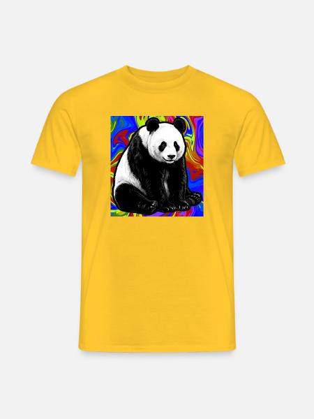 Panda - Männer T-Shirt - Gelb