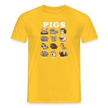 Lustige Tier-spitznamen Für Schweine Niedliche - Männer T-Shirt - Gelb - Vorne - AI Model Male 178 dark (178cm)