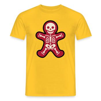 Goth Lebkuchen Skelett Logo - Männer T-Shirt - Gelb - Vorne - AI Model Male 178 dark (178cm)