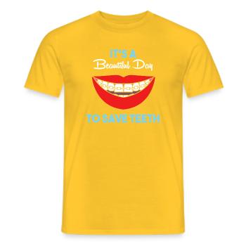 Zahnhygieniker Dental Zahnarzt - Männer T-Shirt - Gelb - Vorne - AI Model Male 178 dark (178cm)