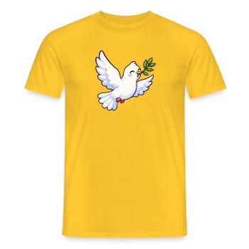 Friedens-Taube mit Olivenzweig - Männer T-Shirt - Gelb - Vorne - AI Model Male 178 dark (178cm)