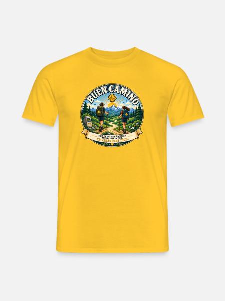 Buen Camino- Jakobsweg - Männer T-Shirt - Gelb