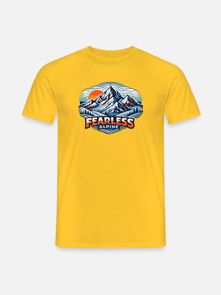 Furchtlos Alpenpanorama - Männer T-Shirt - Gelb