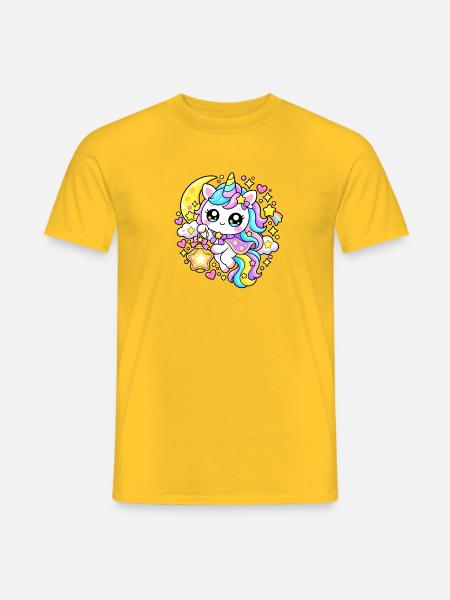 Astral Kawaii Pastell-Einhorn - Männer T-Shirt - Gelb